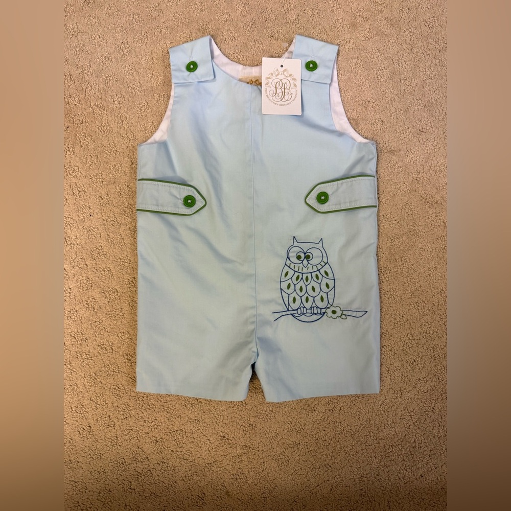 The Beaufort Bonnet Company Light Blue Owl Jon Jon 18-24M NWT